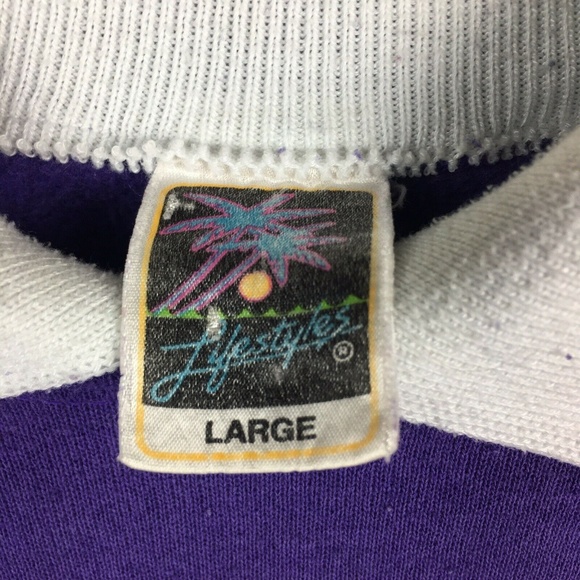 Large Vintage Collared Crewneck Purple sweater - Picture 2 of 8